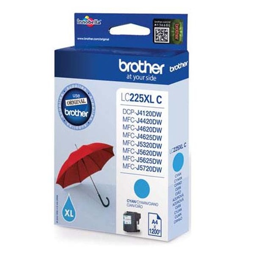 [4LC225XLCRA] Brother Original Inkjet LC225XLC cyan 1 200 pages